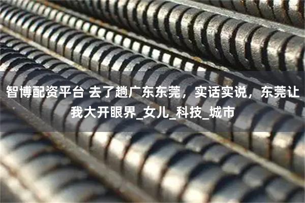 智博配资平台 去了趟广东东莞，实话实说，东莞让我大开眼界_女儿_科技_城市