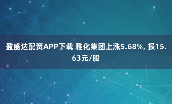 盈盛达配资APP下载 雅化集团上涨5.68%, 报15.63元/股